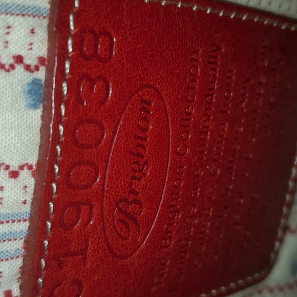 Brighton Bamboo Handle Doctor Bag Candy Stripe Red Rose Vintage Retro Style - Picture 10 of 13